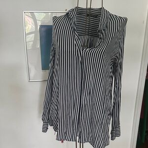 Zara Monochrome Striped Blouse